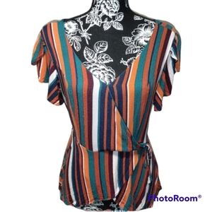 Sandy & Sid mock wrap shirt